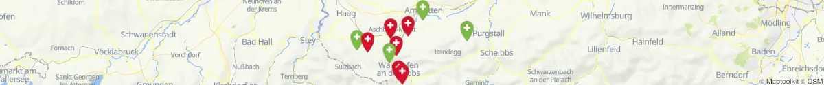 Kartenansicht für Apotheken-Notdienste in der Nähe von Kematen an der Ybbs (Amstetten, Niederösterreich)